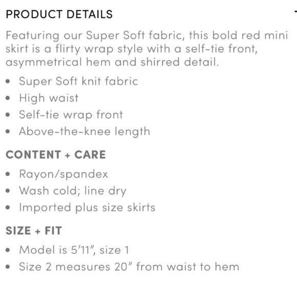 TORRID Mini Super Soft Wrap Skirt Red Sz 1X Plus Y2K Casual Everyday Comfort - Picture 6 of 6